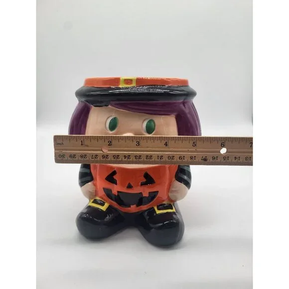 Publix Supermarket Halloween Witch Cauldron Candy Bowl Planter Ceramic Decor - Picture 10 of 12